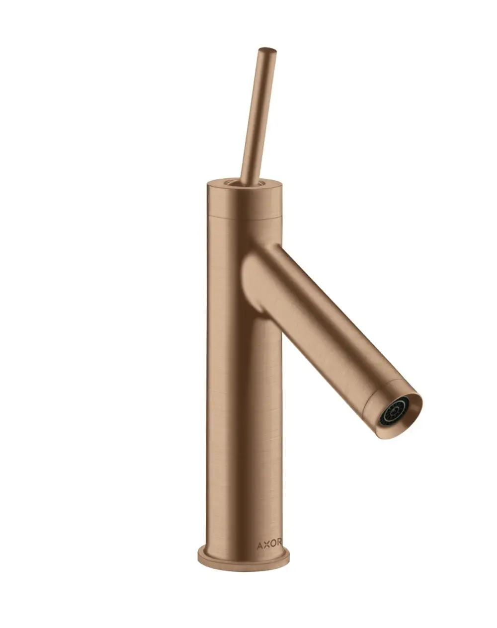 Waschtischmischer in einem matten Rotgold-Finish von AXOR. Einhebelsteuerung mit seitlichem Griff und Auslauf, geeignet für moderne Badezimmer.